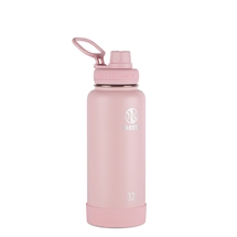 Takeya Actives Insulated Steel Bottle Blush 950ml Spout Lid